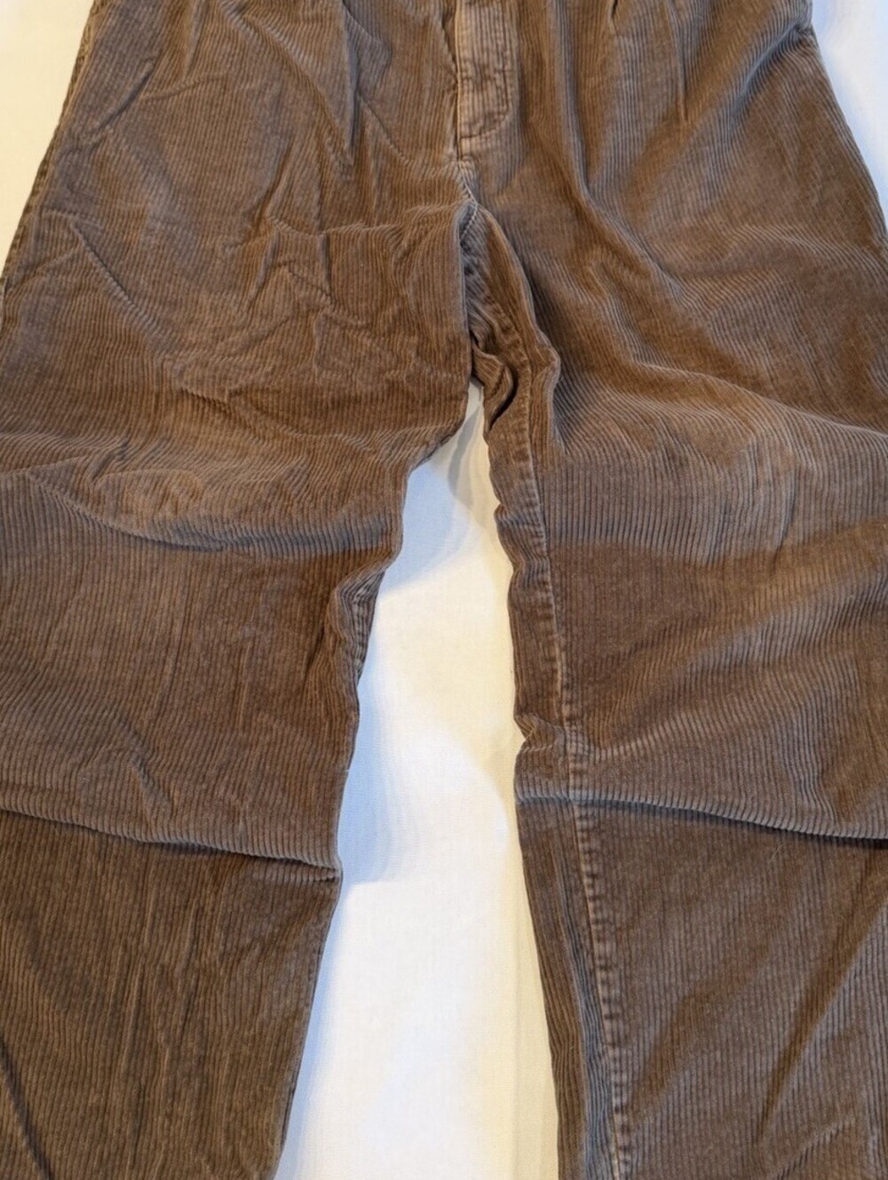 Croft & Barrow Mens Corduroy Pants 36x32 Brown Pleated Relaxed Fit Vintage
